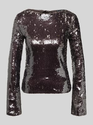 Blusenshirt mit Paillettenbesatz Shop The Look MANNEQUINE