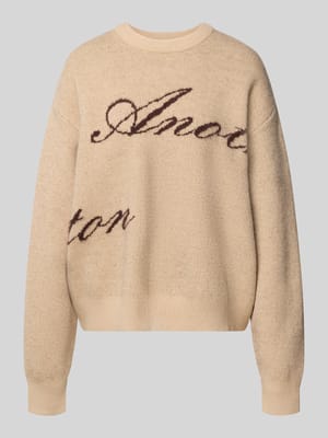 sweter z dzianiny o kroju oversized z detalami z logo Shop The Look MANNEQUINE