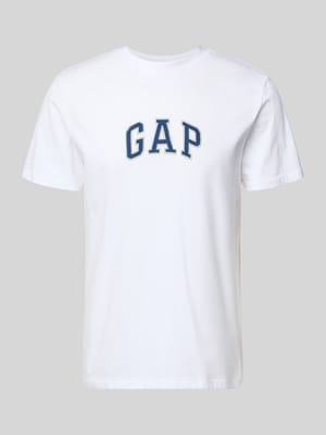 T-Shirt mit Logo-Patch und Rundhalsausschnitt Shop The Look MANNEQUINE