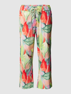 Wide leg stoffen broek met bloemenmotief, model 'PIA' Shop The Look MANNEQUINE