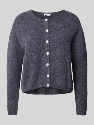 Strickjacke aus Woll-Mix mit Rundhalsausschnitt Modell 'VITOW' Shop The Look MANNEQUINE