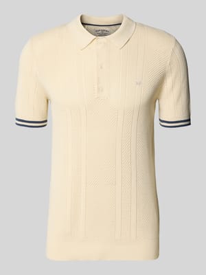 koszulka polo o kroju slim fit z fakturowanym wzorem i listwą guzikową Shop The Look MANNEQUINE
