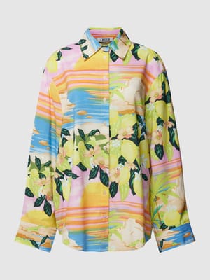 Overhemdblouse met all-over print, model 'Mica' Shop The Look MANNEQUINE