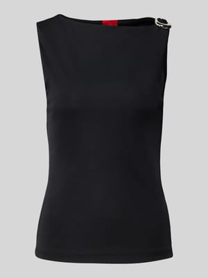 Slim fit top van pure viscose, model 'DASTASY' Shop The Look MANNEQUINE