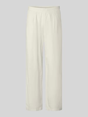 Straight leg bandplooibroek met elastische band Shop The Look MANNEQUINE