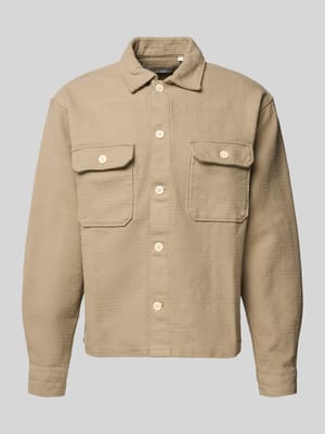Regular fit overhemdjack met structuurpatroon model 'Upstate' Shop The Look MANNEQUINE