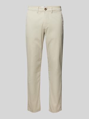 Slim fit chino in effen design, model 'NEW Miles' Shop The Look MANNEQUINE