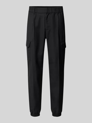 Tapered fit cargobroek met elastische band, model 'PANTALONI' Shop The Look MANNEQUINE