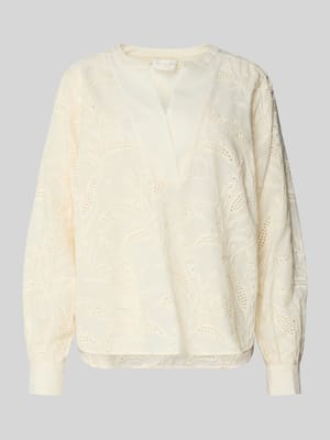 Relaxed Fit Tunikabluse mit Lochstickerei Shop The Look MANNEQUINE