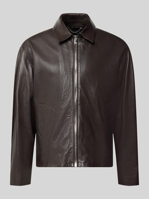 Regular Fit Jacke in Leder-Optik mit Umlegekragen Shop The Look MANNEQUINE