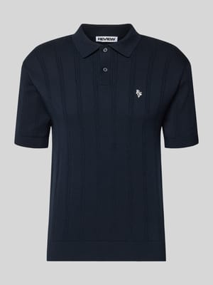 slim fit knitwear-poloshirt met labelstitching Shop The Look MANNEQUINE