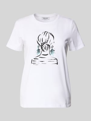 T-shirt met motiefprint en ronde hals Shop The Look MANNEQUINE