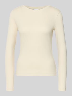 Shirt met lange mouwen in riblook met ronde hals Shop The Look MANNEQUINE