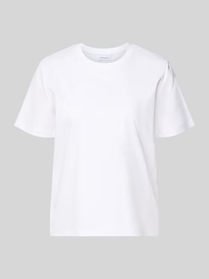 T-shirt z prążkowanym okrągłym dekoltem Shop The Look MANNEQUINE