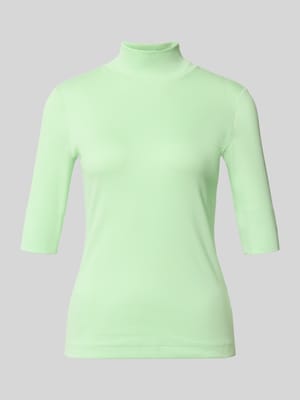 Slim Fit T-Shirt aus Baumwoll-Mix mit Stehkragen Shop The Look MANNEQUINE