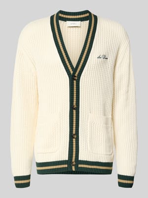 Cardigan mit Label-Stitching und aufgesetzten Taschen Shop The Look MANNEQUINE