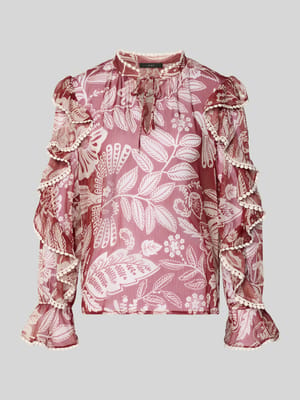 Blouse met mouwen met ruches en druppelvormige hals Shop The Look MANNEQUINE