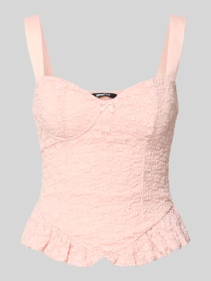Slim Fit Top mit Allover-Spitzenbesatz Shop The Look MANNEQUINE