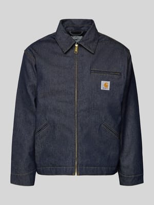 Jeansjack met borstzak en labeldetail Shop The Look MANNEQUINE
