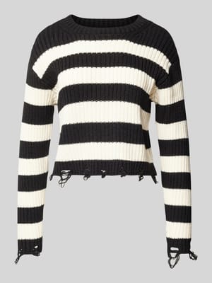 Pullover met lange mouwen en ronde hals, model 'MERCER' Shop The Look MANNEQUINE