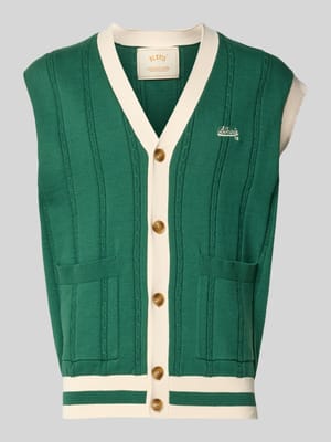 Kamizelka o kroju regular fit w imitacji dzianiny z wyhaftowanym logo Shop The Look MANNEQUINE