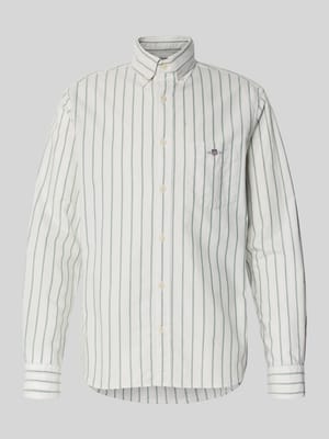 Regular Fit Freizeithemd mit Motiv-Stitching Shop The Look MANNEQUINE