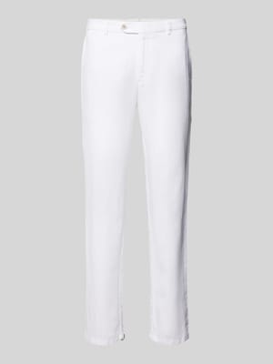 Regular fit linnen broek met riemlussen, model 'LYNX' Shop The Look MANNEQUINE