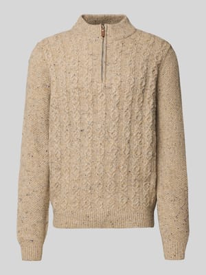 Gebreide pullover met ribboorden Shop The Look MANNEQUINE