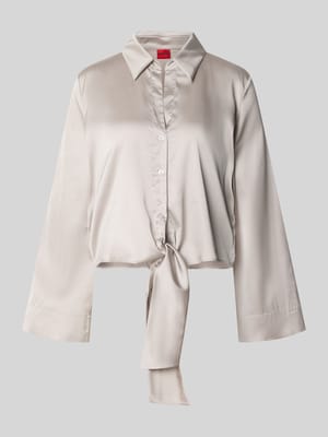 relaxed fit blouse met lange mouwen in satijnlook model 'ERRIKA' Shop The Look MANNEQUINE