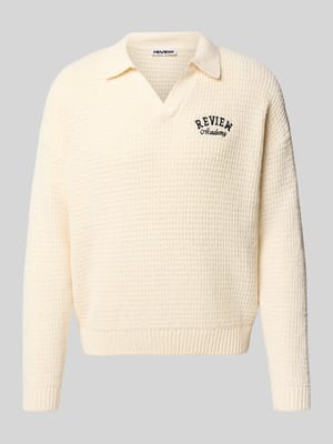 Strickpullover mit Label-Stitching Shop The Look MANNEQUINE