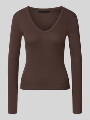 Slim Fit Langarmshirt aus Baumwoll-Mix Modell 'CHLOE' Shop The Look MANNEQUINE