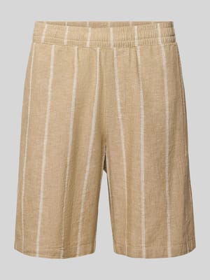 Leinenshorts mit Logo-Stitching Shop The Look MANNEQUINE