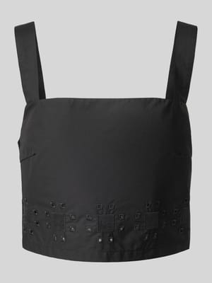 Regular Fit Blusentop mit Lochstickerei Shop The Look MANNEQUINE