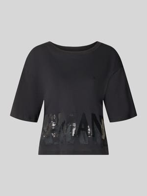 t-shirt z cekinowym obszyciem Shop The Look MANNEQUINE