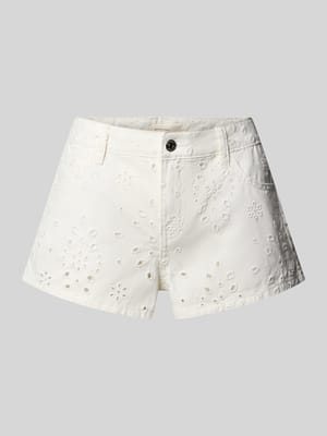 Straight Fit Shorts mit floralem Loch-Stitching Shop The Look MANNEQUINE