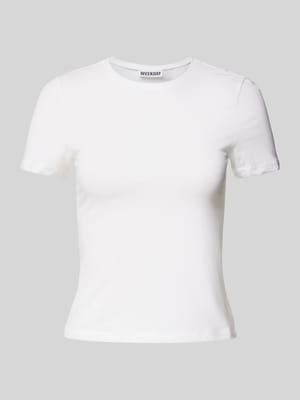 Slim Fit T-Shirt mit Rundhalsausschnitt Shop The Look MANNEQUINE