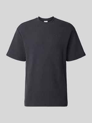 Oversized T-Shirt mit Strukturmuster und Logo-Stitching Shop The Look MANNEQUINE