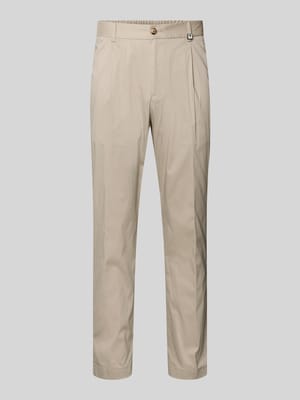 Regular Fit Stoffhose mit Logo-Detail Modell 'Lester' Shop The Look MANNEQUINE
