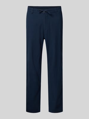 Spodnie w kroju slim fit z mieszanki bawełny i lnu model 'BRODY' Shop The Look MANNEQUINE