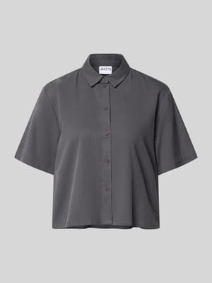 Bluzka o kroju slim fit z mieszanki lyocellu i bawełny Shop The Look MANNEQUINE