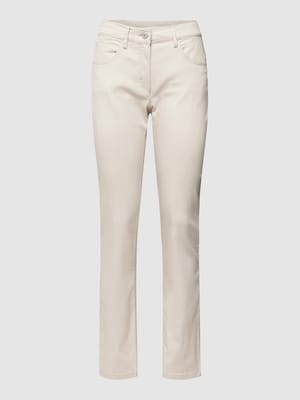 Broek met labeldetails, model 'CARLA' Shop The Look MANNEQUINE