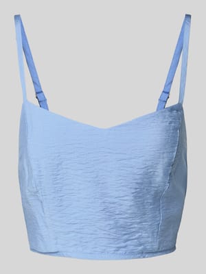 Top krótki z imitacji denimu model ‘Athina’ Shop The Look MANNEQUINE