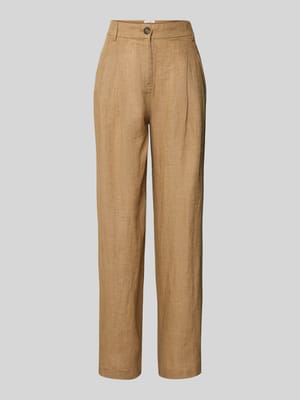 Wide Leg Leinenhose mit Bundfalten Shop The Look MANNEQUINE