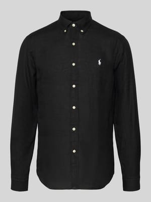 Slim Fit Freizeithemd aus reinem Leinen Shop The Look MANNEQUINE