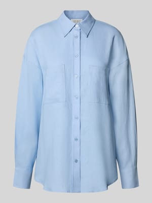 Regular fit linnen blouse met borstzakken, model 'SHIRIN' Shop The Look MANNEQUINE