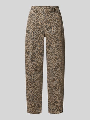 Barrel jeans met dierenprint Shop The Look MANNEQUINE