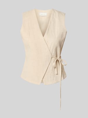 Slim fit gilet met linnen, model 'Samara' Shop The Look MANNEQUINE