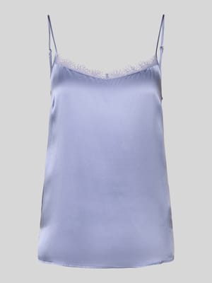 Top jedwabny z obszyciem z koronki Shop The Look MANNEQUINE