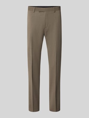 Spodnie o prostym kroju z dodatkiem wełny lana model 'Tenuta' Shop The Look MANNEQUINE