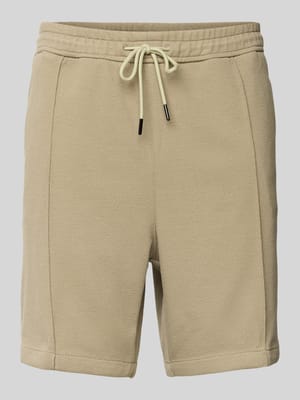 Sweatshorts met labelprint, model 'Ravis' Shop The Look MANNEQUINE